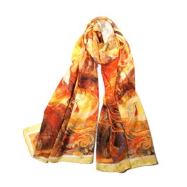 Shanlin Elegant Semi-Transparent Jacquard Scarf – Soft Lightweight Wrap for Formal Events, 70x180cm (phoenix)