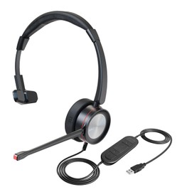 MKJ USB Headset, Computer Headset with Microphone Noise Canceling, Wired Headphone with Mic & Mute for PC Laptop, Headset with Microphone for Call Center Home Office Skype Zoom Online Meetings