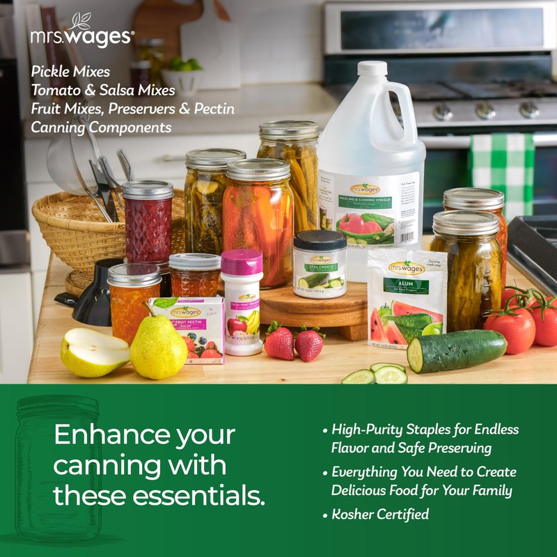 Mrs. Wages Pickling and Canning Salt, Easy-To-Use, Clear Canning Brine,