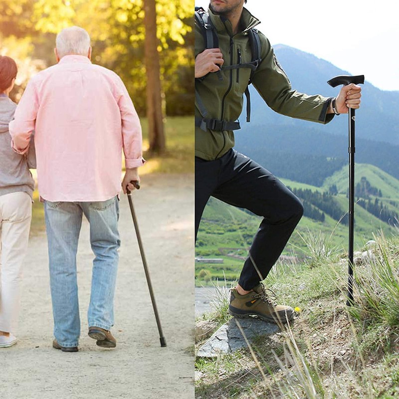 Moguxb Walking Sticks, Black, Foldable Walking Poles, 84-93 cm, Ultralight