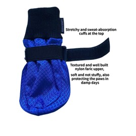 LONSUNEER Winter Paw Protector Dog Booties, Waterproof Dog Shoes for Medium Dogs, Warm Dog Boots Soft Sole and Nonslip Set of 4 Color Blue