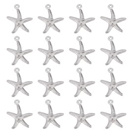 SUNNYCLUE 1 Box 100Pcs Silver Starfish Charm 316 Stainless Steel Sea Charms Ocean Animal Beach Summer Hawaii for jewellery Making Charms DIY Necklace Earrings Bracelet Crafts Women Adult Supplies