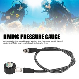 Scuba Diving Submersible Pressure Gauge, Luminous Submersible Pressure Gauge with High Pressure Hose for BCD Regulator Underwater Diving Equipment (80cm)