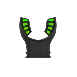 Scuba Choice Ultra Black Silicone Mouthpiece with Regulator Tie - Comfortable, Durable, Compatible - Fits Most Regulators & Snorkels for Diving and Snorkeling (Green)