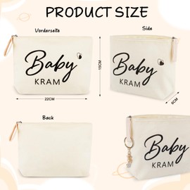 HGRGHH 2 x Gifts for Mum for Birth, Baby First Equipment, Mother Bag with Zip and Flower Hangings, Newborn Gift, Baby Shower Gift for Pregnant Girlfriend, Expectant Mum, White, Modernity