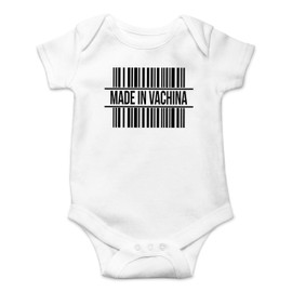 Made In Vachina - Funny Cute Novelty Infant Creeper, One-Piece Baby Bodysuit (White, 3 Months)