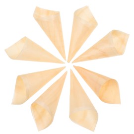 TOYANDONA 50pcs Disposable Wood Cones, Wood Tasting Cones Serving Cones Wooden Ice Cream Cone Holders for Appetizer Finger Food Home Parties Catering Events