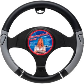 AUTO-STYLE Universelle Lenkradhülle - Schwarz/Grau/Chrom