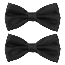 Yolev Black Bow Tie Men's Classic Adjustable Pre-Tied Bow Tie Men Boys Suit Bow Tie Groom Flower Girl Wedding Evening Costume Accessories, 2-black