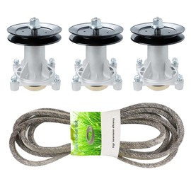 54" Deck Rebuild Kit Fits for Craftsman/Husqvarna LGT2654 YTH2454, Includes 3 Splindle 187292 192870 532192870, 3 Pulleys 153535 173436 532173436, 148" Belt 196103