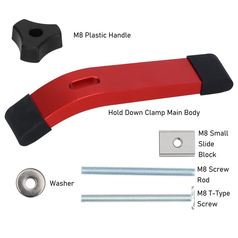 Hold Down Clamp Set TTrack Metal M8 Thread Clamping Jig