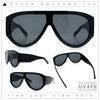 Retro Bold Oversized Shield Racer Plastic Sunglasses All Black