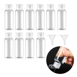 LIMUNJIZ 10 Pcs Travel Bottles, Small Divided Bottles, Travel, Plastic, 1.0 fl oz (30 ml), 1.8 fl oz (50 ml), Empty Bottle, Refill, Transparent, Colorless, Butterfly Lid, Cap, Lotion, Essential Oils,