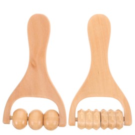 DOITOOL Wooden Massage Roller - 2Pcs Bead Roller Tool for Back, Legs, Arms, Feet and Full Body - Tissue Relief