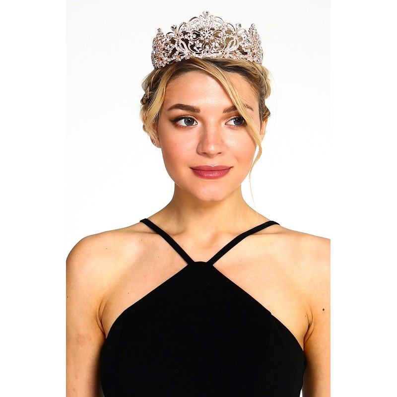 Weddingtopia Crystal Wedding Tiara For Bride Bridal Tiara Crown with