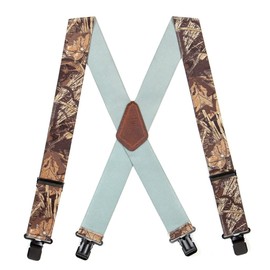 Suspender Store Camouflage Pattern Suspenders - 2-Inch Wide Elastic - X-Back - Gator Clip - 48" for 5'9" to 6'2" tall - Realtree Max 4 Camo