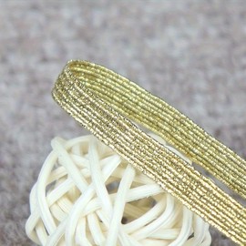 GXFCYA 5 Yards Glitter Elastic Band Rubber Stretch Rope for Sewing and DIY Handmade Garment Accessories - 3/6/9mm Width (6mm,Golden)