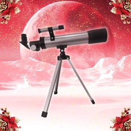 Telescope for Kids 50mm 100x Magnification Beginner Silver Telescopio with Tripod, 2 Eyepieces, Finder Scope Set, STEM Educational Astronomy Gift for Boys & Girls Ages 6-12