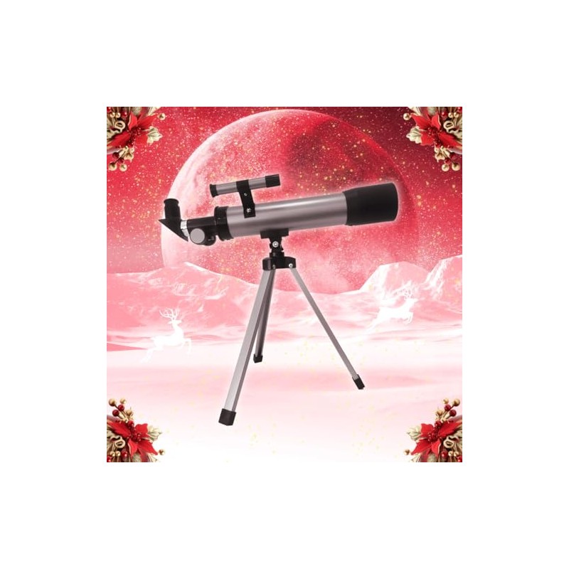 Telescope for Kids 50mm 100x Magnification Beginner Silver Telescopio with