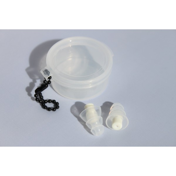 SpentShells® Reusable White/Clear Ear Plugs Noise Filtered Ear Plugs with Case Soft Silicone Hearing Protection for Sleeping Studying Working and Other Noisey Conditions