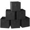 Casafield Set of 6 Collapsible Fabric Cube Storage Bins, Black