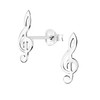 925 Sterling Silver g clef music note Stud Earrings Hypoallergenic,