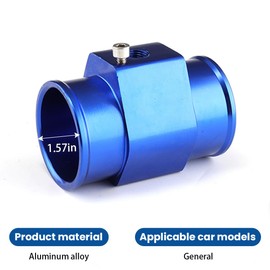 zipelo Water Temp Joint Pipe, Car Aluminum Alloy Water Temperature Sensor Adapter, 28-40 mm Universal Sensor Gauge Radiator Hose Adapter Clamps, Automotive Engine Radiator (40mm/Blue)