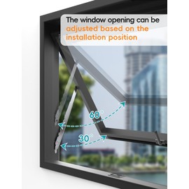 I-EASYDWW, Window Hinges, Window Stays, Window Braces, Window Stay Lock, Multi-Slots Telescopic Stay Rod for Top-Hung Window, SUS304, 2 Pair, 14 Inches