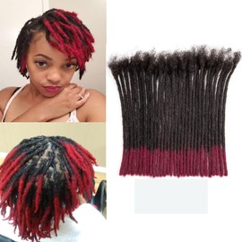 Dreadlock Extension Human Hair 10inch 0.6cm Width 100% Permanent Huamn Hair Loc Extension Can Be Dyed Bleached Curled Handmade Loc Extension for Men Women,50strands