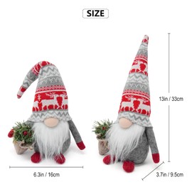 Vytina Christmas Gnome Plush Decoration Hanmade Santa Scandinavian Swedish Tomte Doll Nordic Reindeer Gnome Stuffed Figurine for Home Office Tabletop Shelf Ornaments