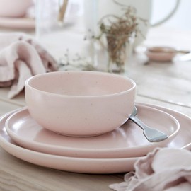 Casafina Ceramic Stoneware 21 oz. Soup & Cereal Bowl - Pacifica Collection, Marshmallow (Pink) | Microwave & Dishwasher Safe Dinnerware | Food Safe Glazing | Restaurant Quality Tableware