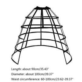 SSDH Women's Rare Vintage Cage Pannier 5 Hoop Skirt Victorian Bustle Petticoat (White Open cage)