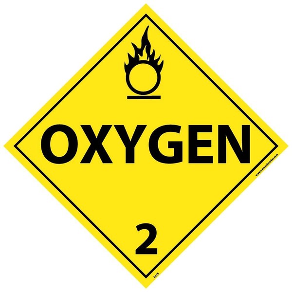 NMC DL7R National Marker Dot Placard Oxygen Sign 2, 10