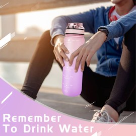 OKKLE Water Bottle 1L BPA Free Water Bottle with Lid and Leak-Proof, Suitable for Gym, School, Cycling, Outdoor, Sports, Fitness