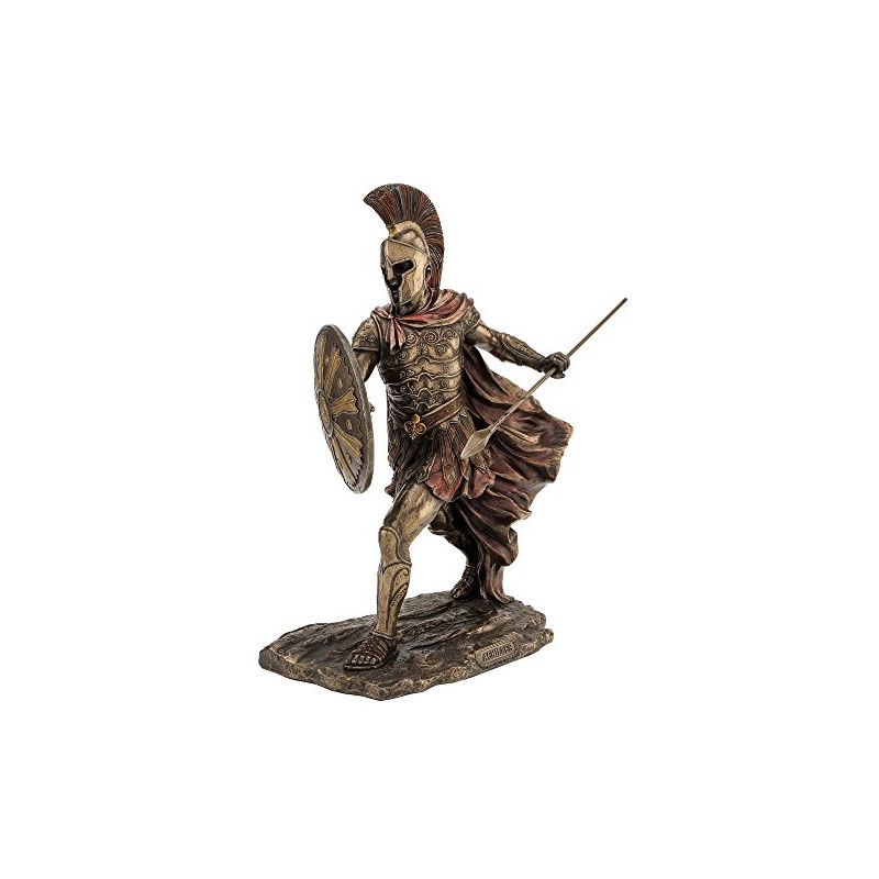 US 11.38 Inch Achilles with Spear and Shield Cold Cast