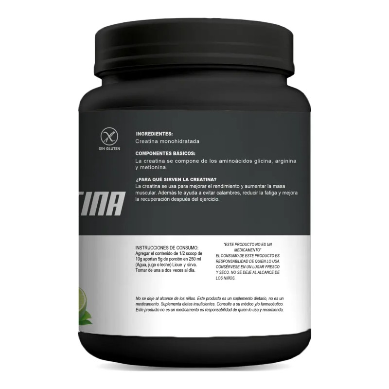 Creatina Monohidratada 500g Vitron Protein 100servis Polvo
