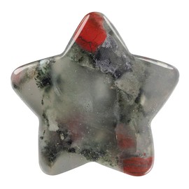 mookaitedecor Set of 5 Star Shape Healing Crystal Pocket Palm Stones, Polished Worry Stone for Reiki Chakra Balancing, Jewelry Making, Home Decoration, Africa Blood Stone