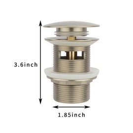 Freestanding Bathtub Drain Pop-up Stopper - Suitable for Most Bathtubs, Compatible With Rough-in Kit (Brushed Nickel Finish)