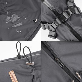PAWBOSE Dog Raincoat with Harness for Small and Medium Dogs, Adjustable Waterproof Dog Rain Jacket,Reflective Rainproof Puppy 4 Legs Raincoat-Grey,S