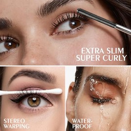 KYDA Black Iron Wand Mascara, Lasting Waterproof Mascara for Older Women | 3D Curling Lash Metal Mascara, Infused with Lengthening Fibers, Smudge-Proo