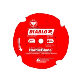 Diablo 7.25-Inch x 4 Teeth PCD Tip TCG HardieBlade Fiber Cement Saw Blade for Circular Saw and Cordless Circular Saw, Ideal for Remodeling, Demolition, Siding, Decking, Electrical, and Plumbing
