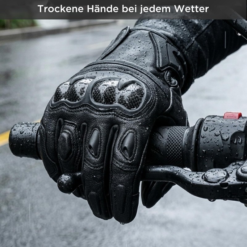 evermotor Winter Motorcycle Gloves, Goat Leather, Touchscreen Gloves, Waterproof, Certified,
