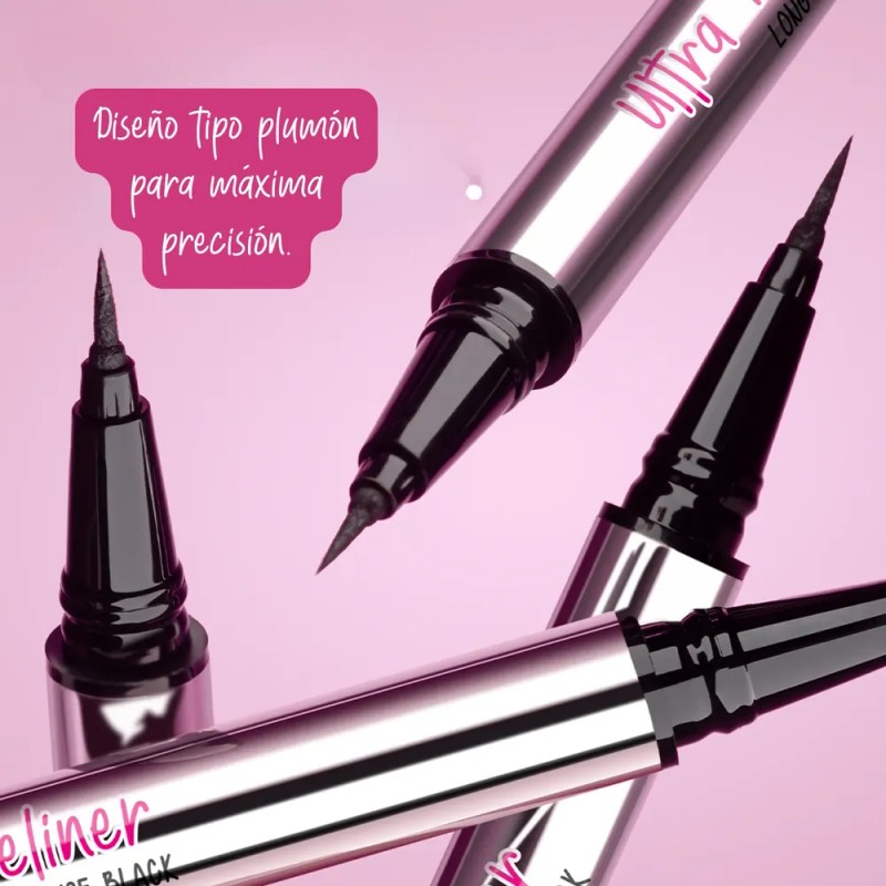 Ultra Fine Eyeliner Delineador Ojos Larga Duración Pink Up