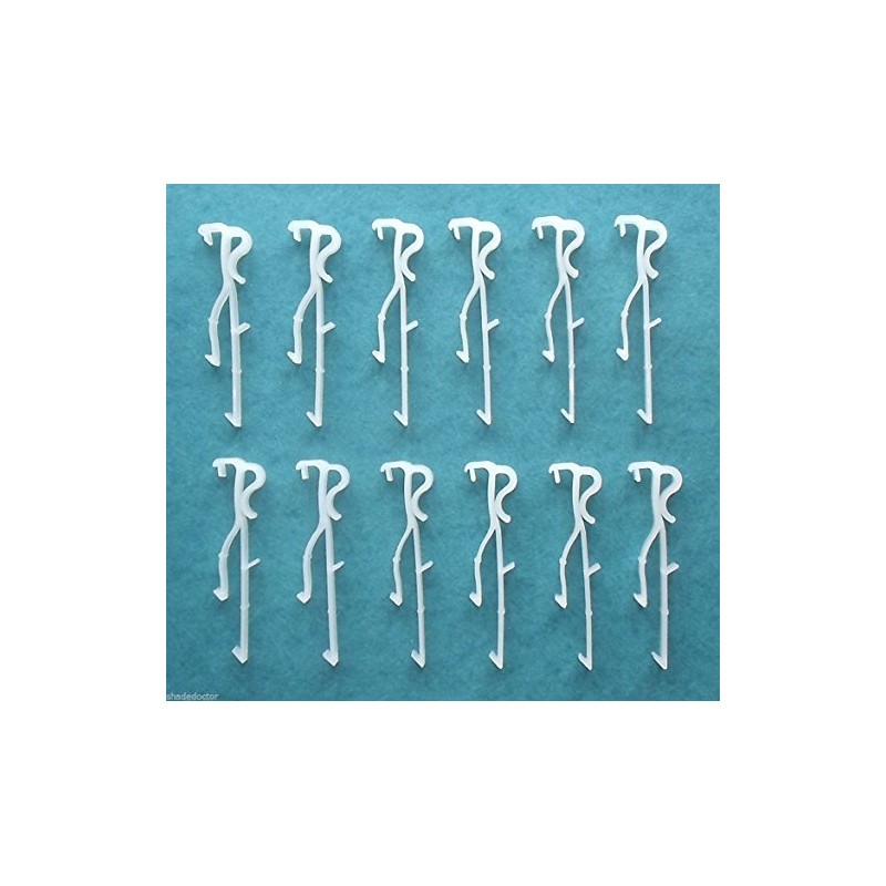 12 Pack - 2" Double Slat Valance Clips for Wood