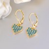 CiNily Heart Earrings for Womem, Blue Cubic Zircon Heart Dangle