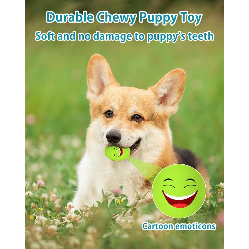 TONGKTAI Puppy Toys Squeaky Funny Squeaky Dog Egg Balls Soft