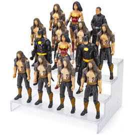 6 inch Figure Risers Stand for Display, Figure Toy Collectibles Support Holder Shelf with Flexible Pegs, Compatible with Mavel Legends/ GiJeo Classified Series etc. most 1/12 Scale, 4 Tiers, Clear