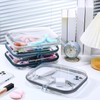 Hoolerry 4 Pcs Hard Clear Zipper Case Makeup Bags Plastic
