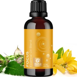 Maple Holistics Focus Essential Oil Blend for Diffusers - Citrus and Mint Essential Oils Blend for Energy Focus and Attention Support - Essential Oil for Focus with Aromatherapy Oils for Diffusers and Humidifiers