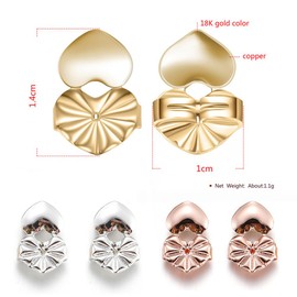 Visxcnu 3 Pairs of Earring Lifters Magic Adjustable Earring Lifter Ear Cup Lifters Hypoallergenic Earring Lifters for Earring Clasps Lifters Earring Backs Ear Lobe Lifters Women